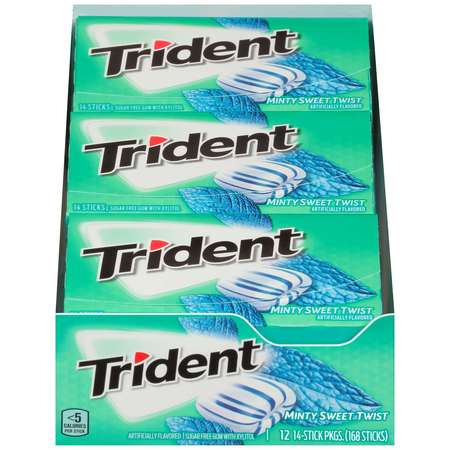 TRIDENT Trident Sugar Free Sweet Twist Mint Gum 14 Pieces, PK144 01155